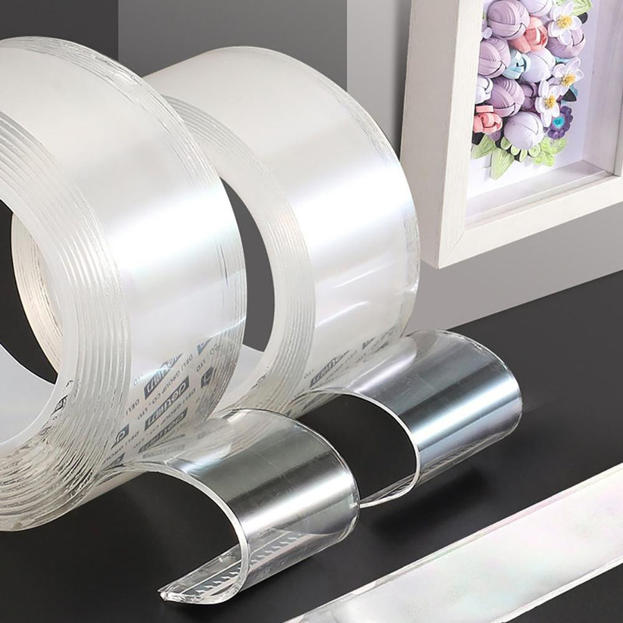 Nano doppelseitiges Klebeband aus Nano PU Gel, transparent, wiederverwendbar und spurlos entfernbar, Länge: 1 m - Bild 4