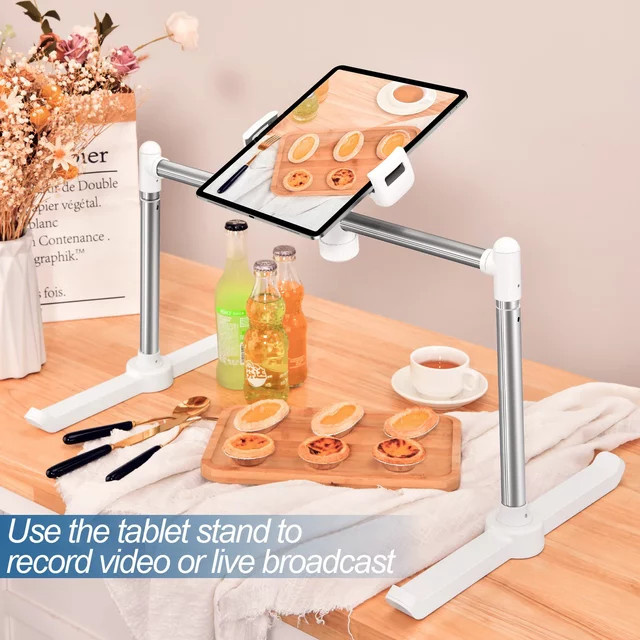 Oatsbasf Tablet-Ständer in Weiß, höhenverstellbarer und faltbarer Telefonhalter für Bett und Sofa, multifunktionales Rack für iPad und Pads - Bild 1