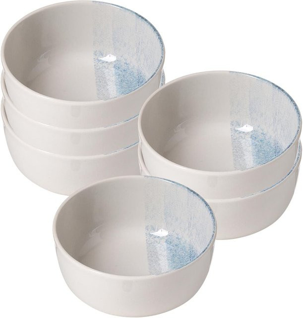 Ritzenhoff & Breker Müslischalen Trio 6er Set blau-weiß gestreift aus Keramik Durchmesser: 14,5 cm - Bild 1