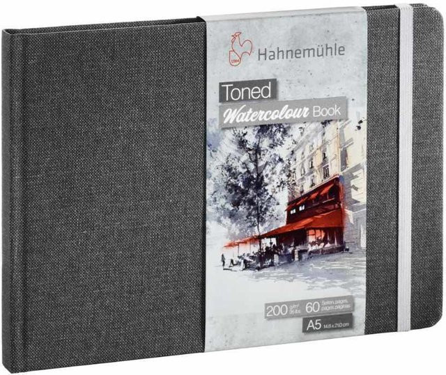 Hahnemühle Toned Watercolour Book hellgrau 200g/m² 30 Blatt A5 - Bild 1