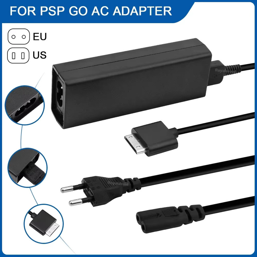 HeroAngel USB-Ladegerät und Datenkabel für PSP GO, 5V AC-Adapter mit EU-Stecker, Schwarz - Bild 4