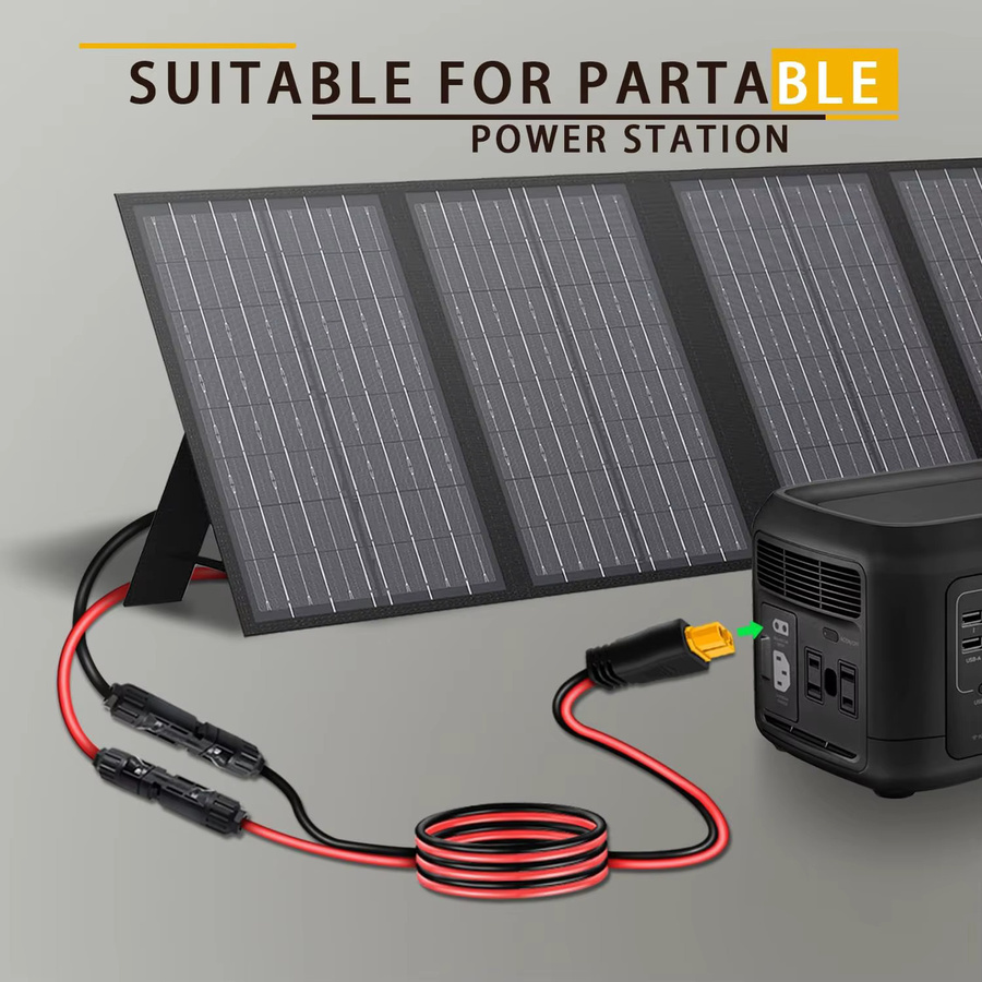 JMUYTOP XT60 Solarpanel-Verlängerungskabel 12AWG mit MC4 zu XT60 Stecker für Ecoflow Anker Jackery Powerstation - Bild 3