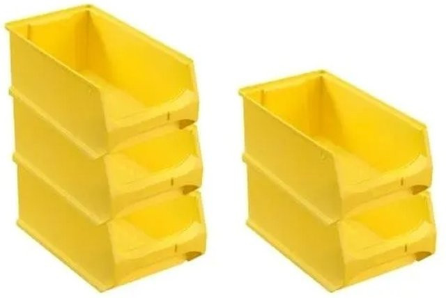 PROREGAL SparSet 5x Sichtlagerboxen Gelb, B/T/H: 20 x 35 x 15 cm, 7,2 Liter - Bild 1