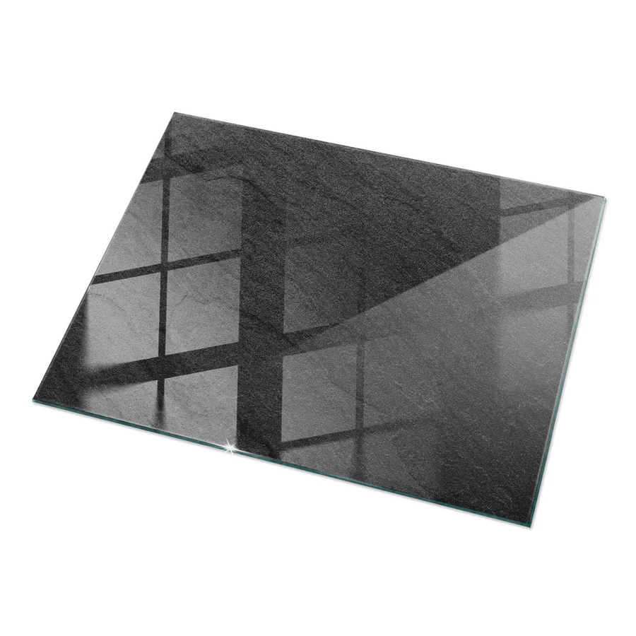 Tulup Tischplatte aus Glas in Schwarz mit Natursteinstruktur, B/T: 120 x 80 cm - Bild 2