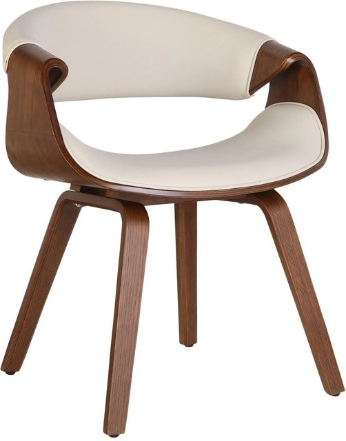 DELUKE Esszimmerstuhl VIZON in Creme aus Kunstleder mit Armlehnen, B/T/H: 62 x 52 x 76 cm - Bild 1