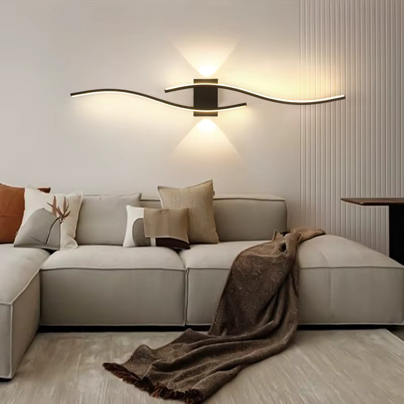 HAULVANG Moderne LED-Wandleuchte in Schwarz oder Weiß für Wohnzimmer, Schlafzimmer und Flur - Bild 2