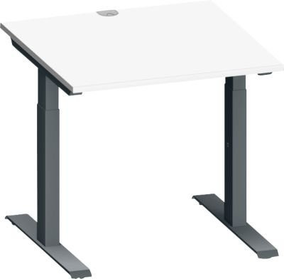 Schäfer Shop Genius Schreibtisch MODENA FLEX, quadratisch, Kirsche Romana/anthrazit, B: 80 cm, T: 80 cm, H: 65-85 cm - Bild 1