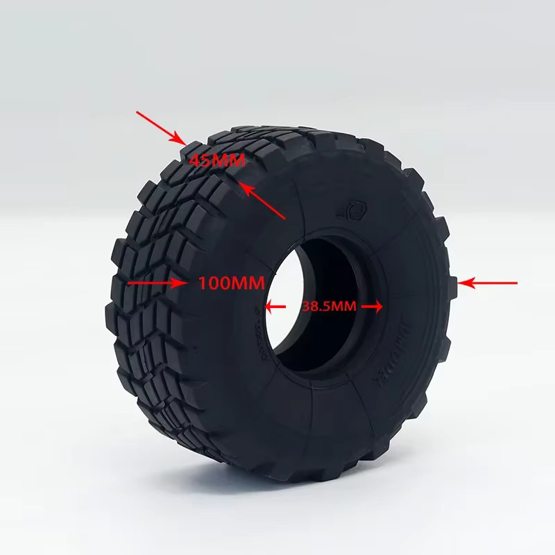 JDM Reifen, 100 mm, für 1/14 1/10 RC Crawler Car, Schwarz, Gummi - Bild 3