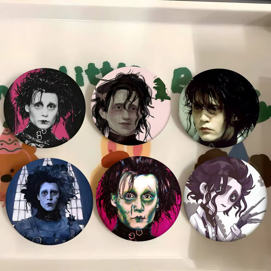E-Edward S-Scissorhands Runde Abzeichen Brosche, Anstecknadel - Bild 3