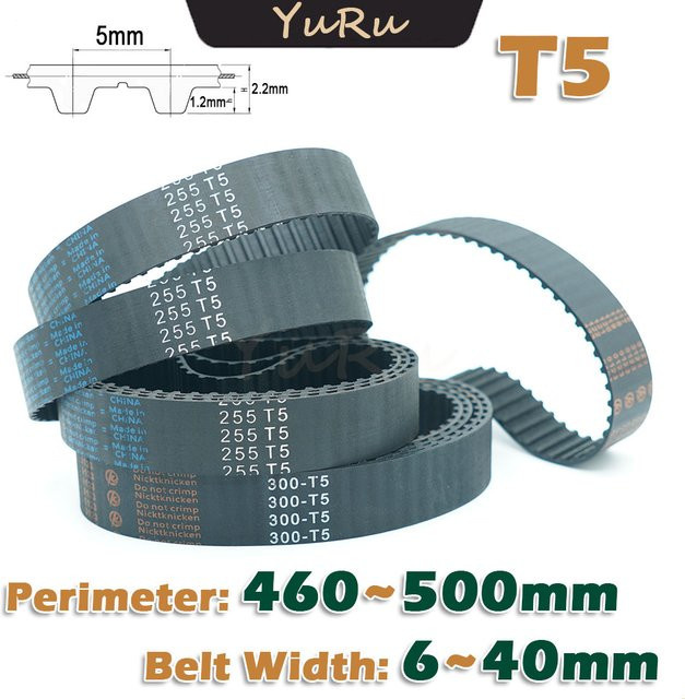 T5-Typ Gummi-Zahnriemen mit geschlossenem Regelkreis in Schwarz für CNC-Antriebe, Breite: 6 mm - Bild 1