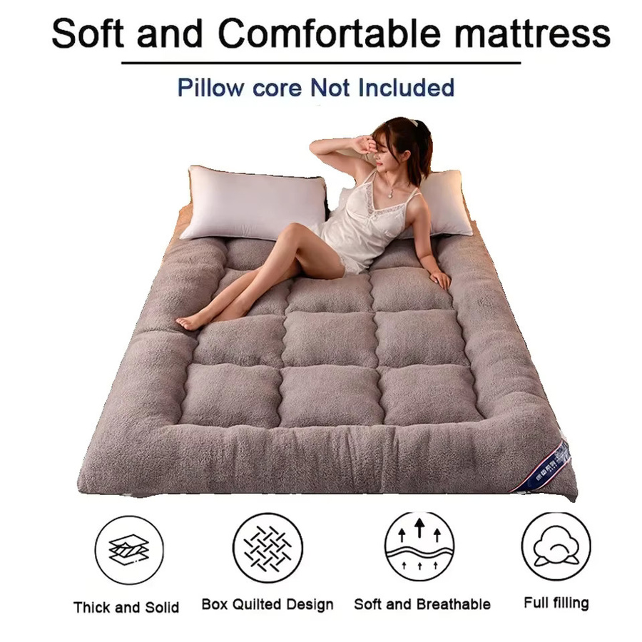 Faltbare Matratze in Grau, 10 cm dick, B/B/H: 90 x 200 x 10 cm, rutschfest und ideal für das Schlafzimmer oder Studentenwohnheime - Bild 2