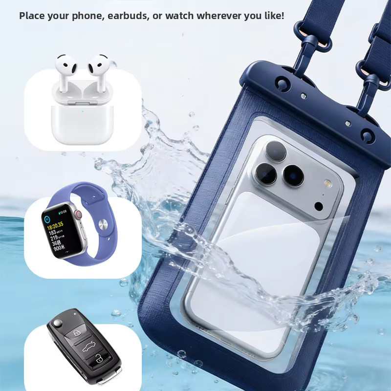 DIXSG Wasserdichte Handytasche IPX8 Schutzhülle für Schwimmen und Tauchen in Transparent, Pink oder Blau - Bild 2
