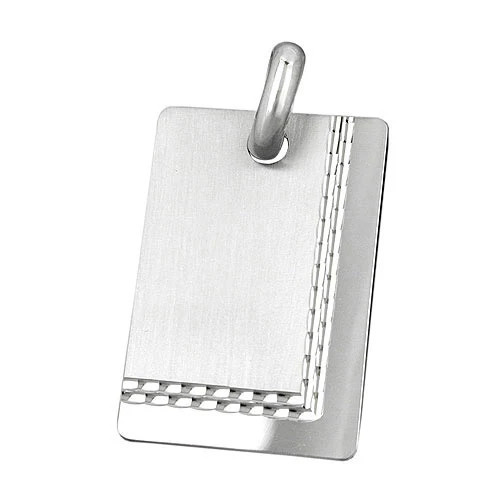 Colfem Anhänger Gravurplatte, 925 Silber, matt glänzend, diamantiert, Unisex - Bild 1