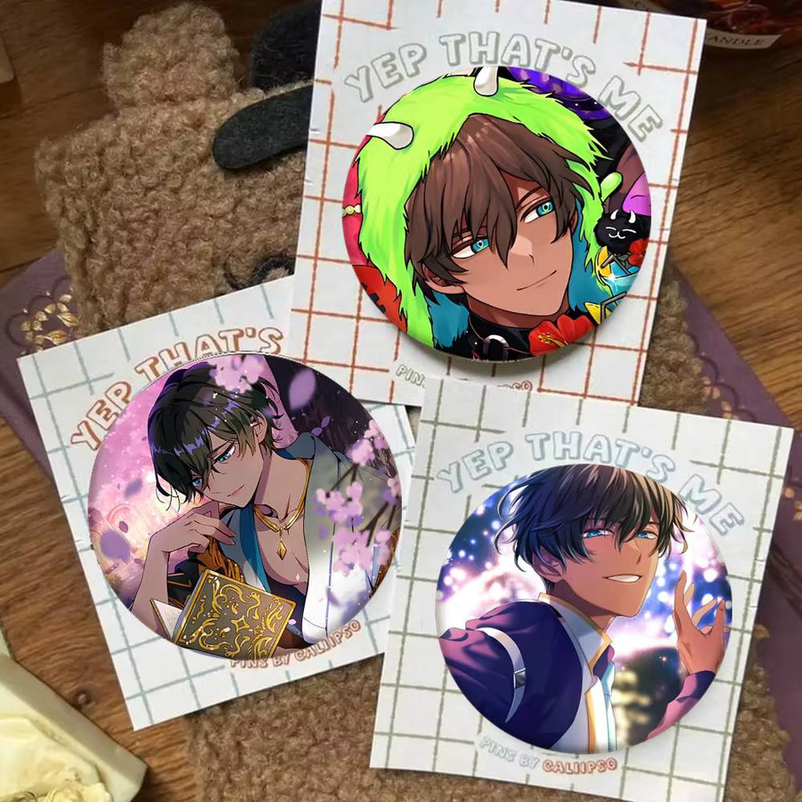 Mesuca Brosche, Emaille-Pin, Anime-Stil, rund - Bild 2