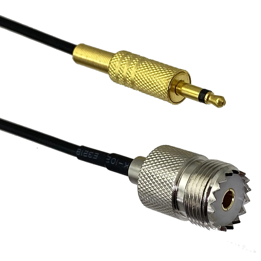 SO239 UHF auf 3,5 mm Mono TS-Stecker Antennenkabel RG174 für CCTV-Kamera-Monitore, Schwarz, Länge: 3,05 m - Bild 2