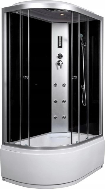 Kerra Hydromassagekabine Jukon mit Duschwanne in Weiß, Rechteckig, B/T: 121 x 81 cm, mit LED-Beleuchtung und Handbrause - Bild 1