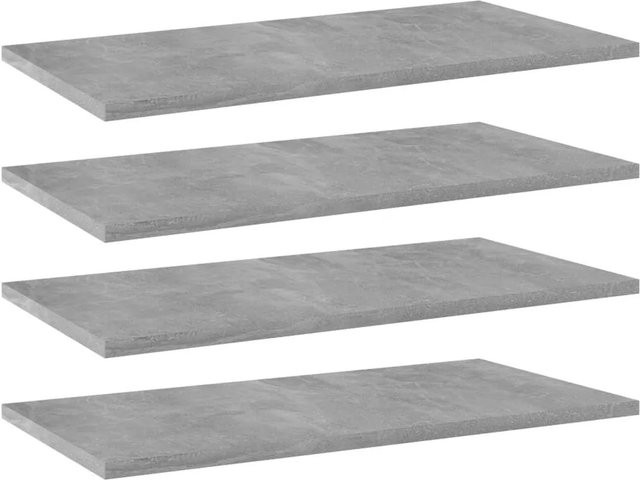 vidaXL Bücherregal-Bretter aus Holzwerkstoff, 4 Stück, Betongrau, B: 60 cm, T: 30 cm, H: 1,5 cm - Bild 1