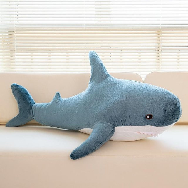 Bai Fen Bai dolls and toys Buntes Hai-Kissen, Plüschpuppe, Blau, 45cm - Bild 1