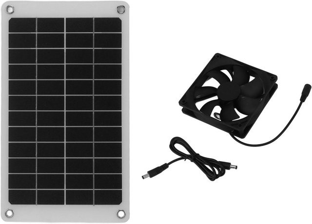 Fishine Solar Abluftventilator IP67 Wasserdicht 10W 12V mit Solarpanel in Grau und Schwarz - Bild 1