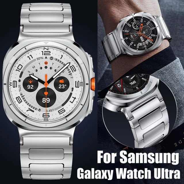 Correa Uhrenarmband Edelstahl, Silber, Samsung Galaxy Watch Ultra 47 mm, Unisex - Bild 1