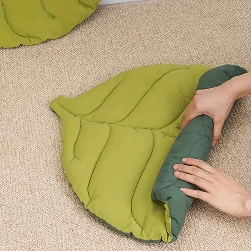 Waschbare Katzenbettmatte in Blattform aus 100% Baumwolle, rutschfeste Haustierdecke für Hunde und Katzen von Household supplies MH - Bild 4