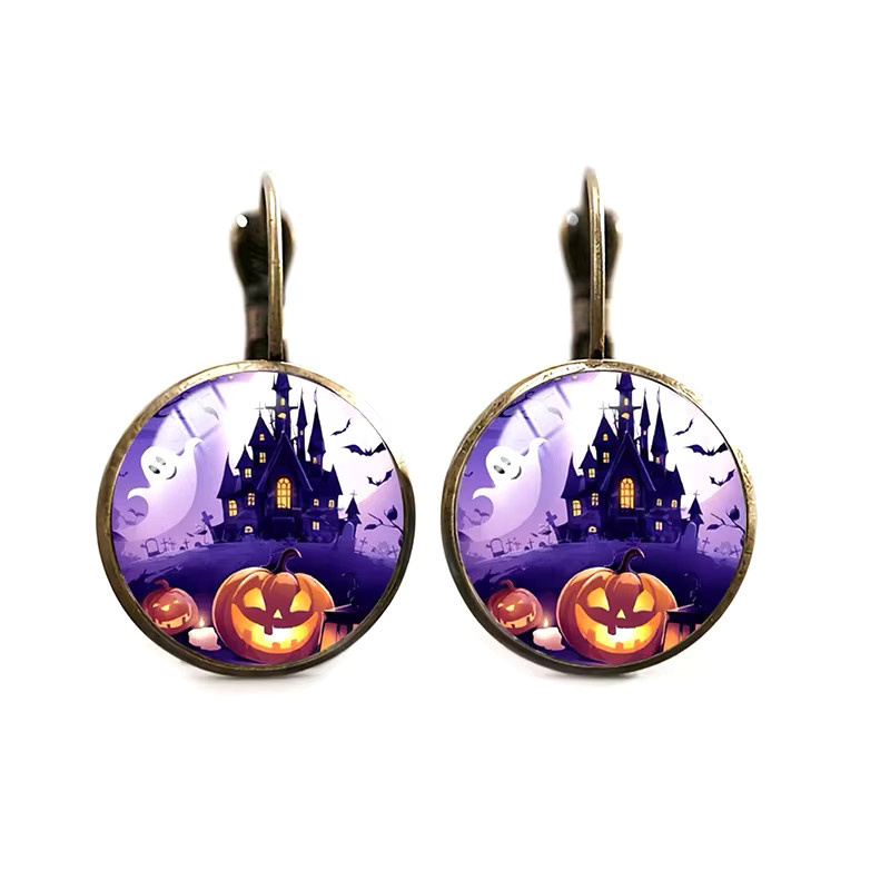 konminry Ohrringe Glas, Schwarz, Damen, Halloween - Bild 2