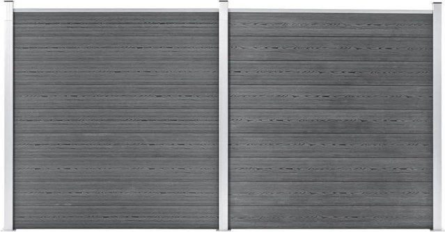 vidaXL Gartenzaun aus WPC in Grau, B/H: 353 x 186 cm - Bild 1