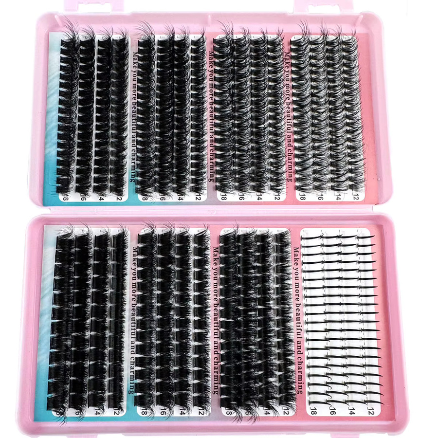 UMIRYAO Einzelne Cluster-Falschwimpern, 560 Stück, 12–18 mm, Unisex - Bild 5