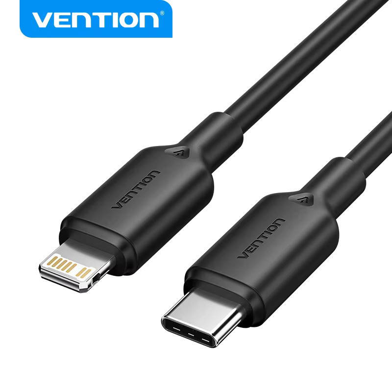 Vention USB-C auf Lightning Schnellladekabel PD 27W für iPhone in Schwarz - Bild 4