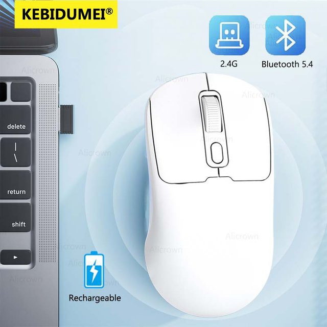 Kebidumei Drahtlose Bluetooth 5.4 Maus in Schwarz mit 1600 DPI und 2,4G Verbindung für iPad, Samsung, Huawei, Android, Windows und Laptop - Bild 1