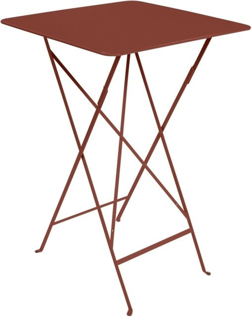 Fermob Bistro Stehtisch aus Metall in Rot mit klappbarer quadratischer Platte - Bild 1