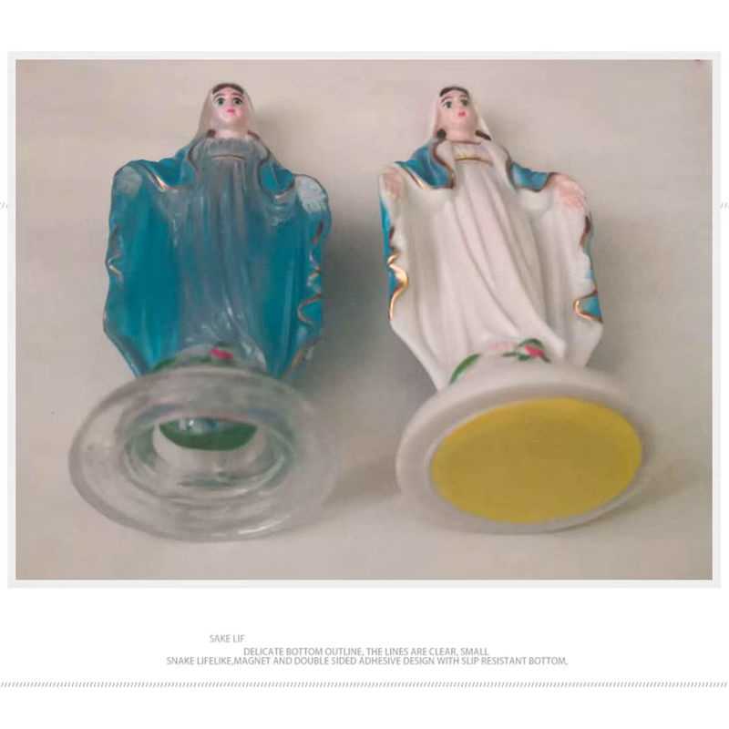 Handgemachte Madonna Statue aus Keramik, dekorative Jungfrau Maria Figur in Mehrfarbig, Höhe: 6,5 cm bis 15 cm - Bild 4