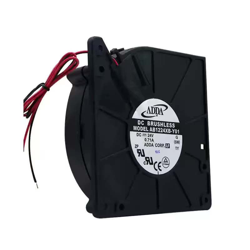 ADDA AB1224XB-Y01 DC Bürstenloser Zentrifugalgebläse-Lüfter mit Doppelkugellager in Schwarz - Bild 2