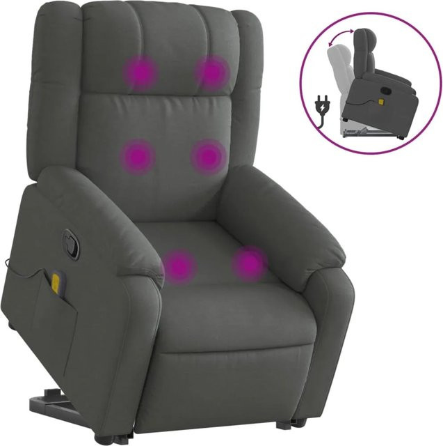 vidaXL Massagesessel mit Aufstehhilfe in Dunkelgrau Samt Modell 14 - Bild 1