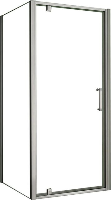 AICA Duschkabine Nischentür mit Seitewand, Pendeltür aus 5mm ESG Sicherheitsglas, Farbe: Mattgrau/Transparent, B/H: 76 x 185 cm - Bild 1