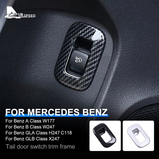 AIRSPEED Heckklappenschalter Abdeckung für Mercedes Benz A B CLA GLA GLB Klasse W177 W247 C118 X247 Schwarz - Bild 1