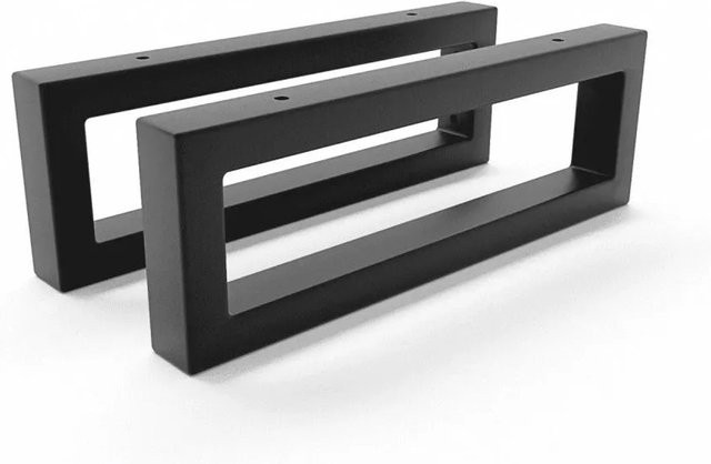 HEVVA Waschtischhalterung RHEIN 2er Set Schwarz matt aus Metall, Wandmontage, Höhe: 10 cm, Tiefe: 30 cm - Bild 1