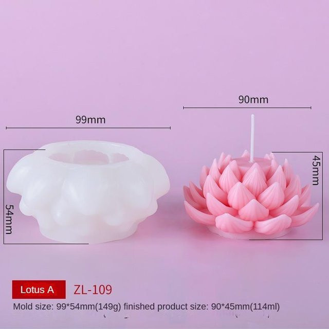 Silikonform Lotusblüte von Mango Event in Pink für Kerzen, Seifen und Schokolade - Bild 1