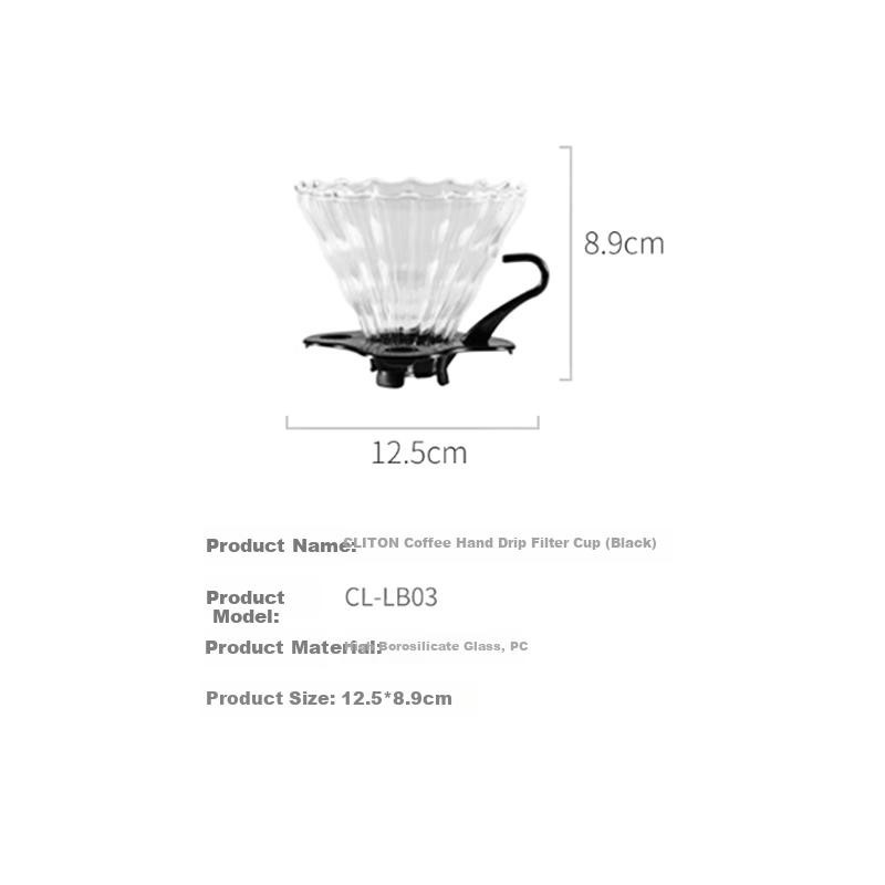 CLITON Pour-Over Kaffeefilter aus Glas mit feinem Netz in Schwarz und Transparent für 1-2 Tassen - Bild 2