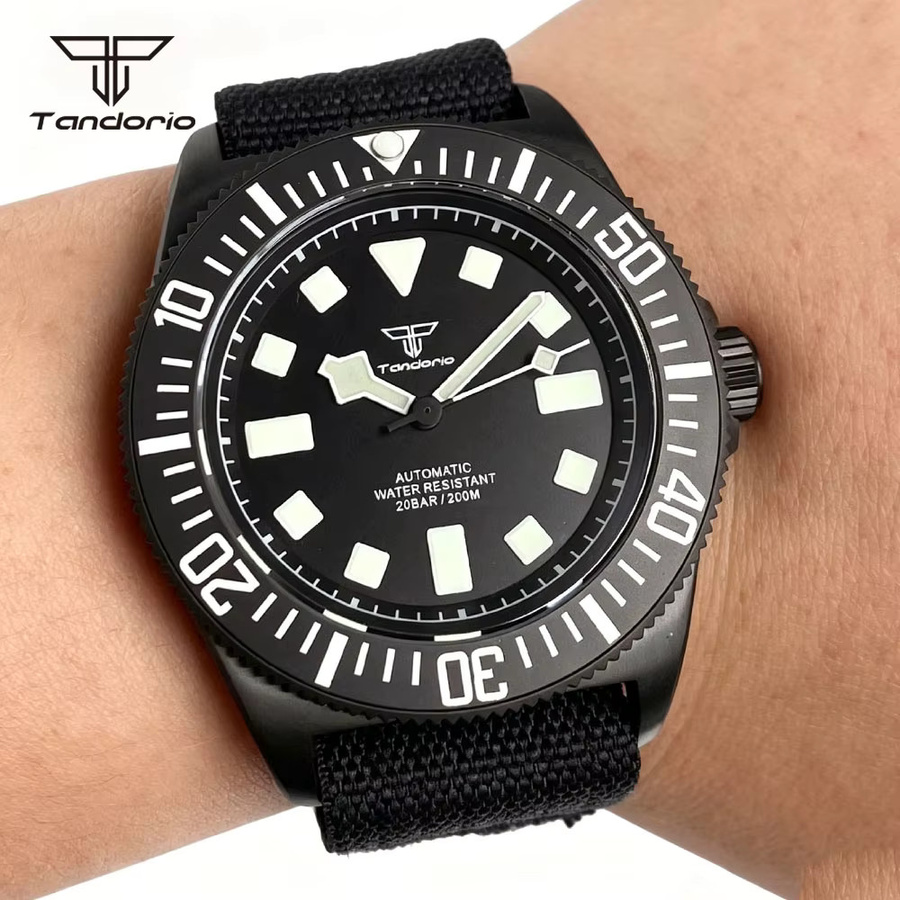 Tandorio Armbanduhr, Automatik, Titan, Schwarz, 42 mm, Unisex - Bild 3