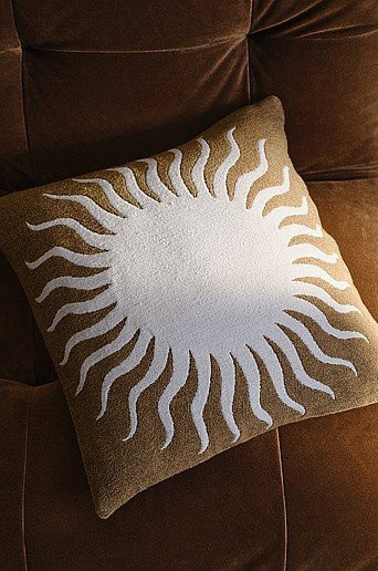 Jotex Kissenbezug RAY in Braun und Beige mit grafischem Naturmuster, B/B: 50 x 50 cm - Bild 1