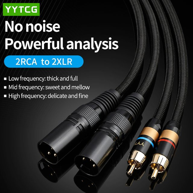 YYTCG High-End-Audiokabel RCA auf XLR Anschlusskabel Schwarz - Bild 1