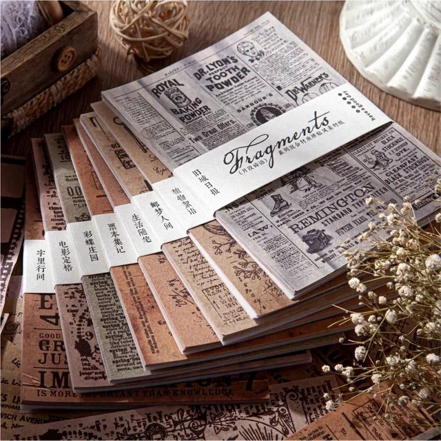 30 Stück Retro Papier Aufkleber im Vintage Stil für Scrapbooking und Planer, B: 12 cm, H: 9 cm - Bild 1