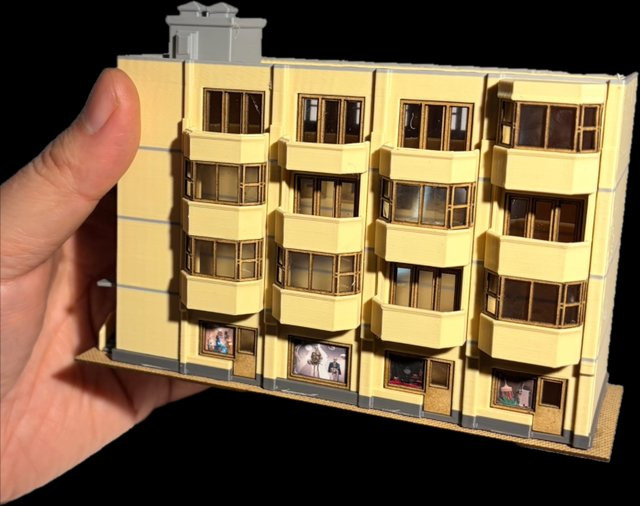 TERAYSUN Architektur Gebäude Modell, Miniatur Haus Büro, 1:150, Kunststoff, 1-teiliges Set - Bild 1