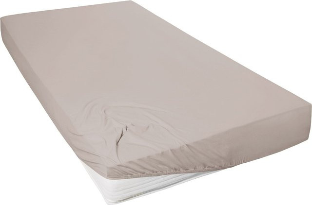 PRIMERA Mako-Feinjersey Spannbetttuch, Farbe: Kiesel, B/T: 90 x 100 cm, H: 200 cm - Bild 1