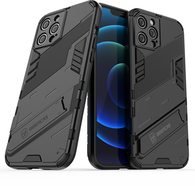 RUWANGAA Stoßfeste Handyhülle aus TPU und PC für iPhone 15 14 13 12 11 Pro Max Plus Mini in Schwarz oder Grau - Bild 1