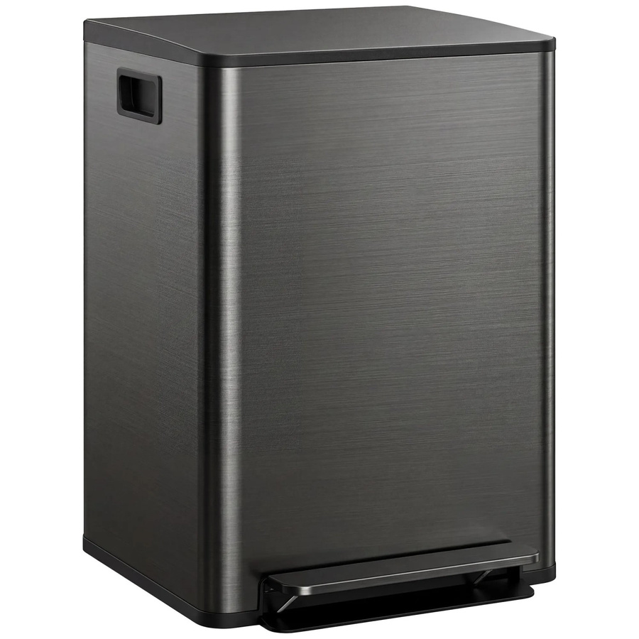 HOMCOM Mülleimer aus Edelstahl mit Pedal, Anthrazit und Schwarz, 47,7 l, B/T/H: 37,5 x 47,7 x 66,8 cm - Bild 2