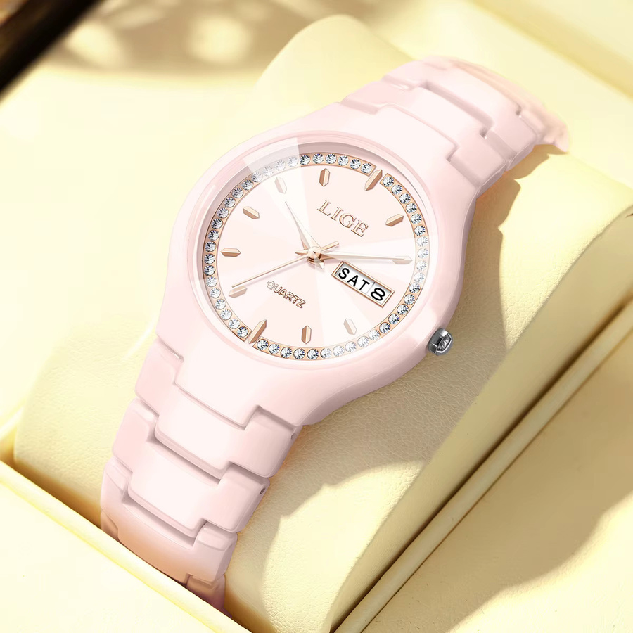 LIGE Armbanduhr Keramik, Quarz, Damen, Wochenkalender - Bild 2