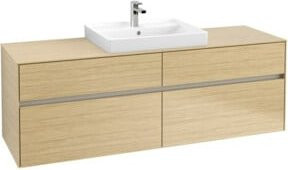 Villeroy & Boch Waschtischunterschrank Collaro in Nord Eiche mit LED-Beleuchtung und integrierten Schubladen, B/H/T: 160 x 54,8 x 50 cm - Bild 1