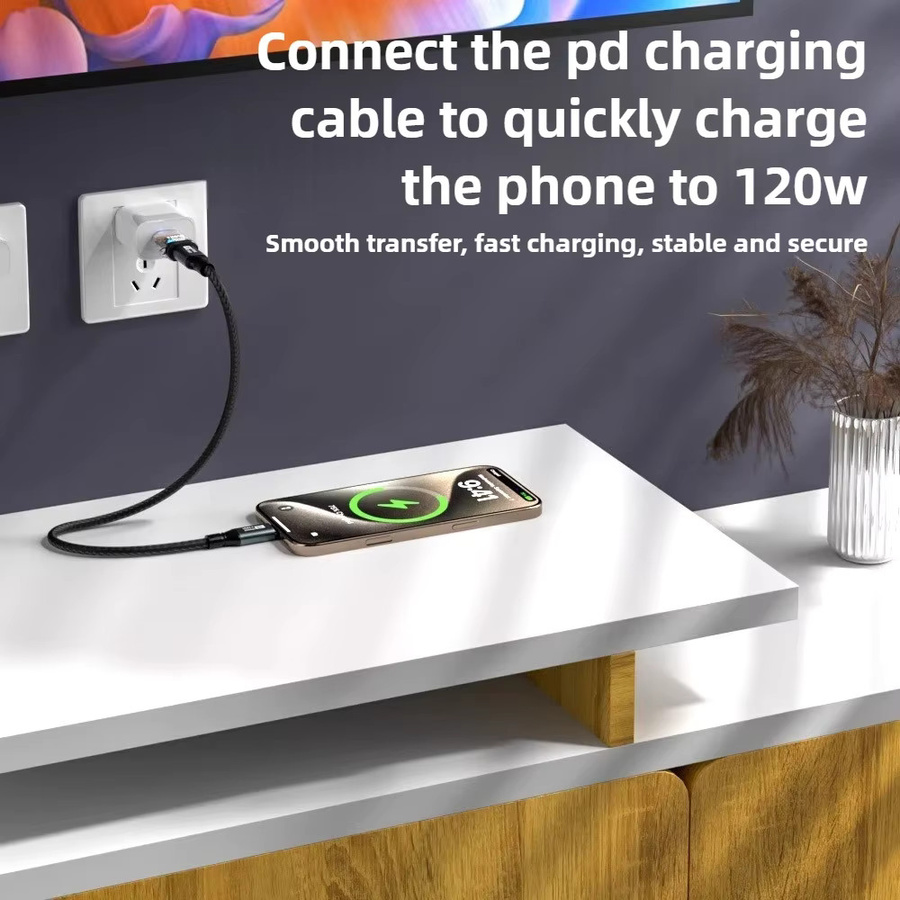 USB-C-Adapter mit USB 3.2 OTG, 120W Schnellladefunktion und 10GB Hochgeschwindigkeits-Daten- sowie Audioübertragung, transparent - Bild 2
